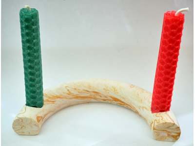 Double Candle Holder for Beeswax Candles